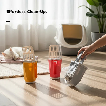 Integrated Pet Litter Scoop With Waste Bag Dispenser