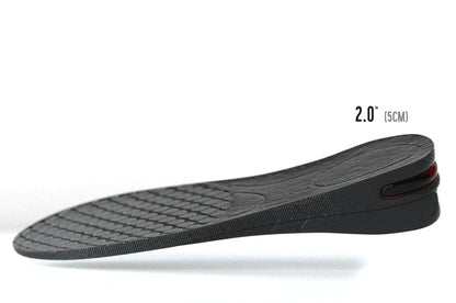 EVEREASE adjustable height increasing shoe insole with a 2-inch lift and textured black surface for added comfort.