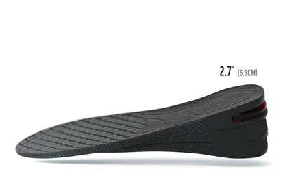 EVEREASE adjustable black shoe insoles for height increase with a 2.7 inch lift, featuring a textured grip surface.