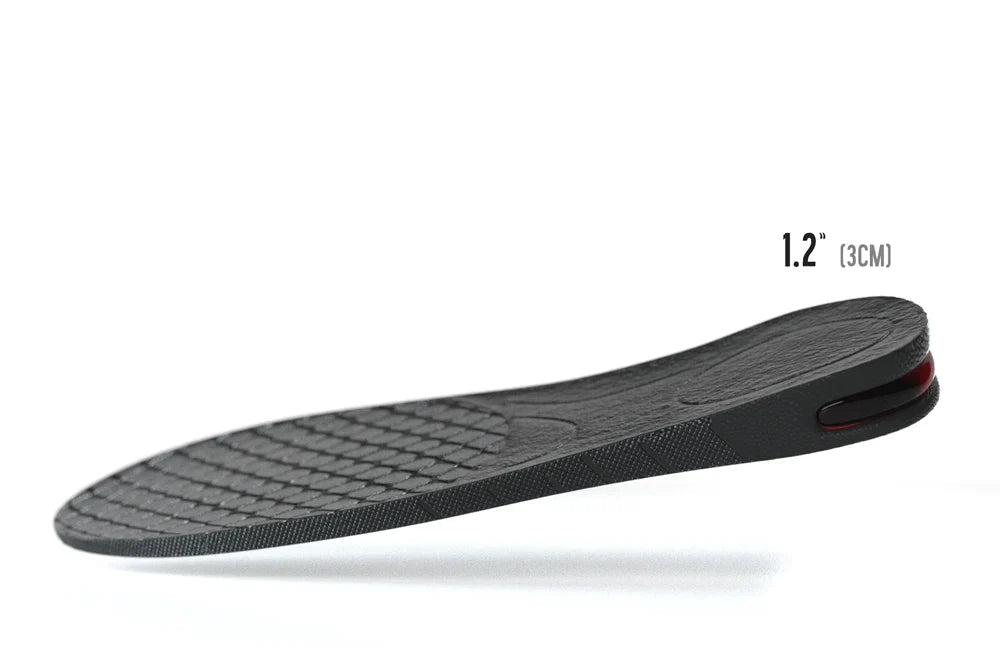 EVEREASE black height increasing shoe insole with a 1.2 inch lift and textured surface for comfort