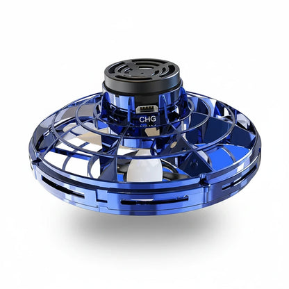EVEREASE blue interactive flying spinner toy with protective cage and rechargeable port for kids
