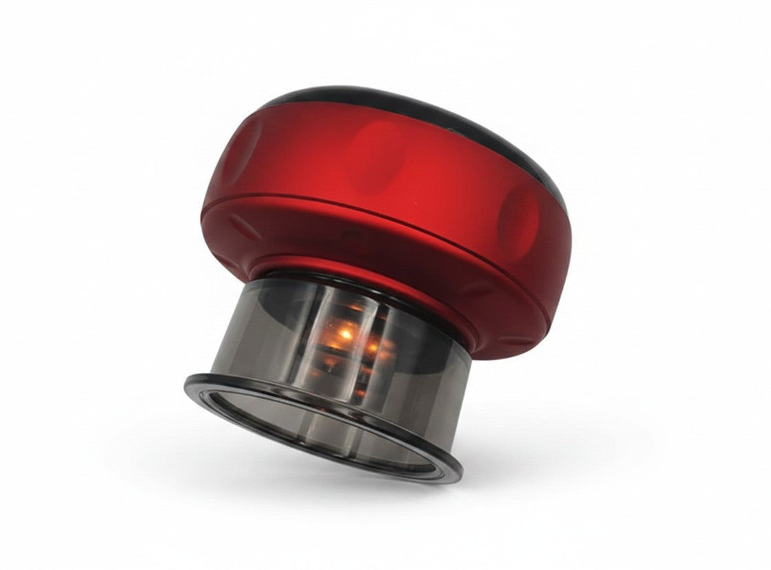 EVEREASE professional dynamic cupping therapy device in red with heat and red light therapy features.