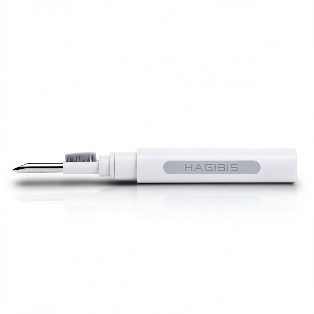 EVEREASE HAGiBiS white earbuds cleaning pen tool with a metal tip and soft brush for hygienic maintenance