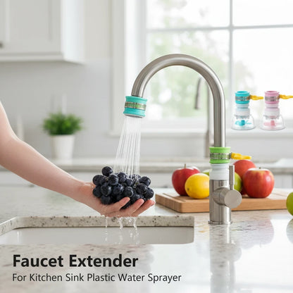 EVEREASE adjustable kitchen sink faucet sprayer attachment with 360-degree rotation washing grapes in a bright kitchen