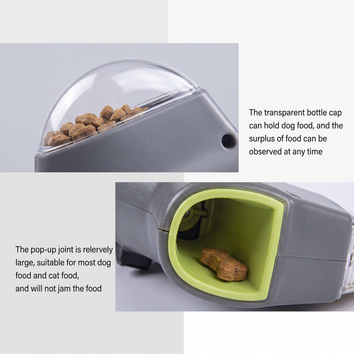 EVEREASE pet treat launcher with transparent food container and wide opening for easy treat dispensing