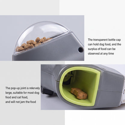 EVEREASE pet treat launcher with transparent food container and wide opening for easy treat dispensing