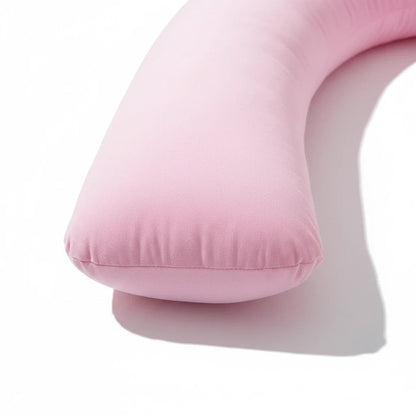 EVEREASE U-shaped full body maternity support pillow in soft pink fabric for comfortable sleep and joint alignment