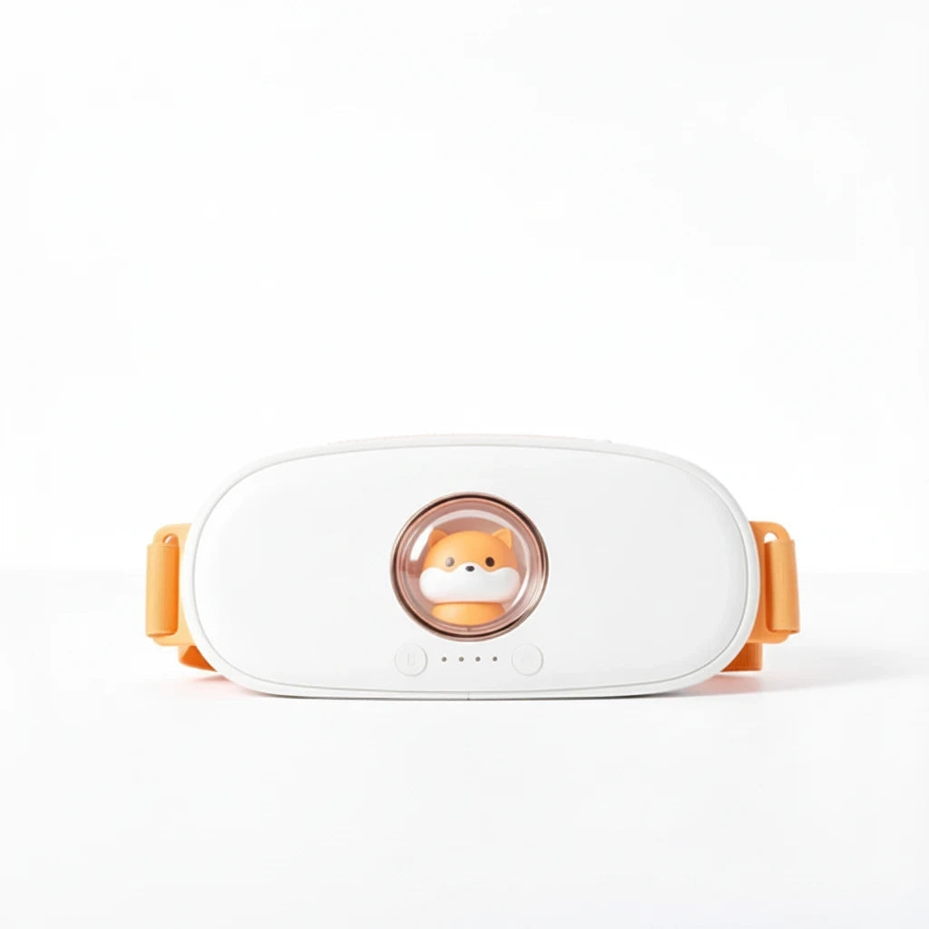EVEREASE portable electric waist heating pad with a cute shiba inu character design for menstrual pain relief