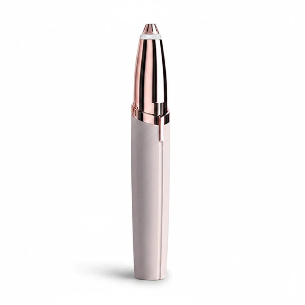 EVEREASE rose gold and white pen-style electric eyebrow hair remover for painless facial grooming