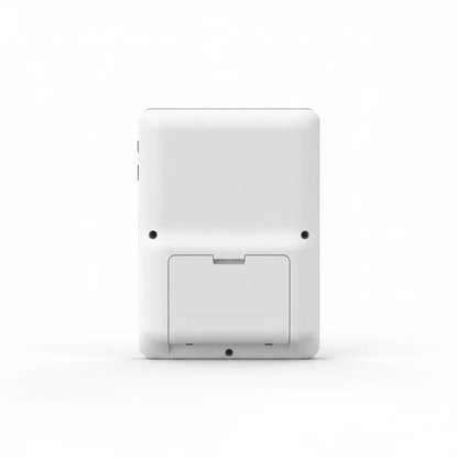 Back view of the white EVEREASE portable handheld video game console with a battery compartment cover